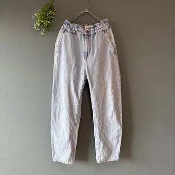 자라 [M] 성숙 캐주얼 부드러운 코튼 하이웨스트 와이드 테이퍼드 데님