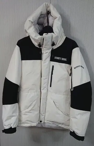 SCHOTT BROS 샷 다운 자켓 화이트x블랙 M 사이즈