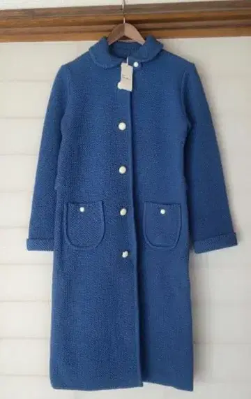 [미사용 새상품] Manna 만나  울100% 롱 코트 블루