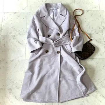 스나이델 롱 코트 퍼플 허리 마크