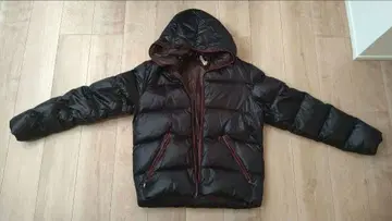 아르마니 블랙 후드 부착 다운 자켓