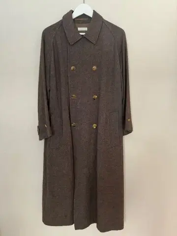 [ susuri ] 더블 브레스트 롱 코트 브라운