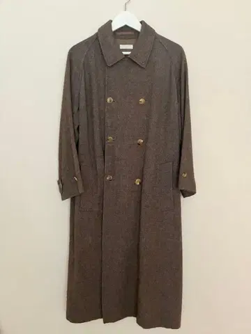 [ susuri ] 더블 브레스트 롱 코트 브라운