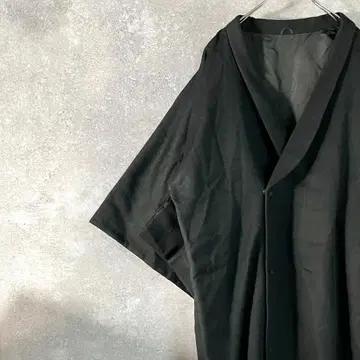 변형 체스터 코트 긴팔 블랙 무지 소매 롱 기장 싸개 버튼