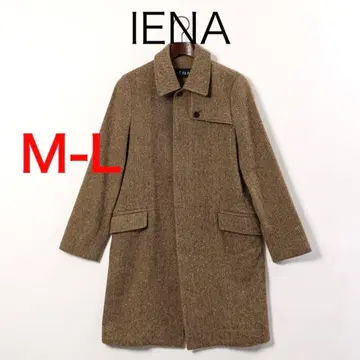 H4153-138 이에나 헨리본 트위드 스탠 칼라 롱 코트