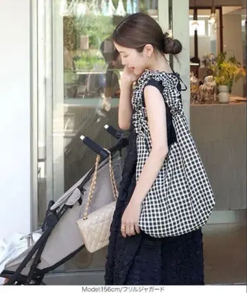 고베 레터스 yui 콜라보 토트백 리본 타입 프릴 자카드