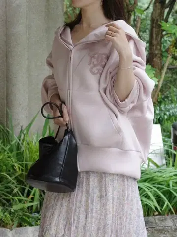 SNIDEL 볼륨 후드티 핑크 택 포함 새상품