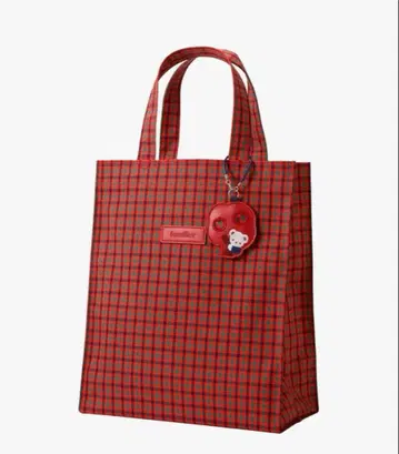 파밀리아 빨강 초록 체크 토트백 대