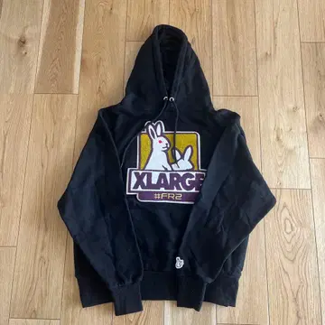 XLARGE 블랙 후드티 #FR2 블랙
