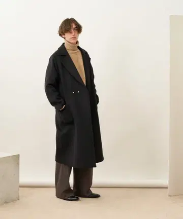 Lui's 블랙 체스터 코트