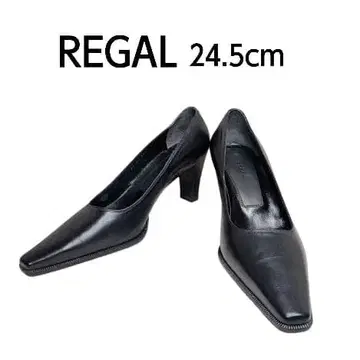 REGAL 블랙 스틸레토 하이힐 24.5cm