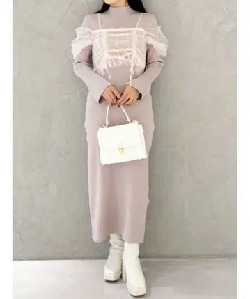 셔링 뷔스티에 니트 원피스