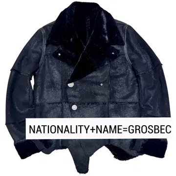 NATIONALITY+NAME 페이크 무스탕 가죽 파이핑 자켓