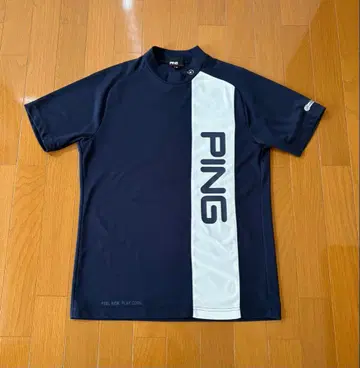 PING 남성용 M 반팔 셔츠 네이비