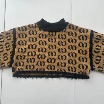 EMODA 레오파드 무늬 크롭 니트
