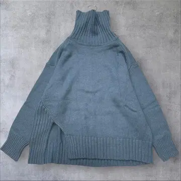 새상품급 쉽스 사이드 슬릿 터틀 니트 풀오버 BL