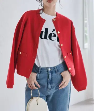 RANAN 골드톤 버튼 니트 가디건 LL