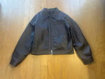 ALAND 에이랜드 다크 브라운 가죽 자켓 풀 집업 짧은 기장