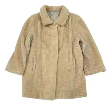 무스탕 코트 퍼 하프 아우터 베이지