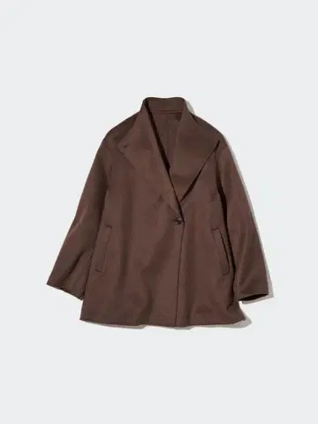 [ 미사용 ] 유니클로 더블 페이스 숏코트 브라운 L 사이즈