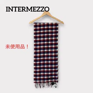 인터메조 레나운 머플러 캐시미어 혼방 체크 미사용품