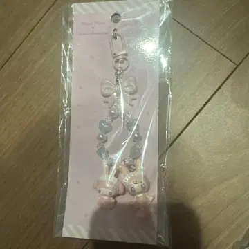 산리오 메조 피아노 콜라보 스트랩 파스텔 핑크