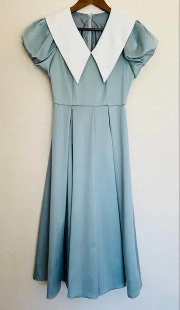 snidel 볼륨 플레어 원피스 블루