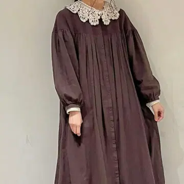 사만사 모스모스 절개 개더 원피스 (브라운)