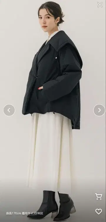 [ PUBLIC TOKYO ] 탈부착 슬리브 퀼팅 블루종 블랙