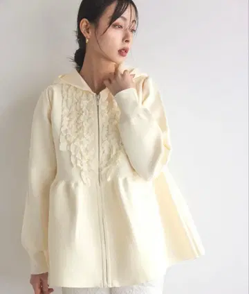 도노반 밀라노 리브 프릴 자켓 후드 부착