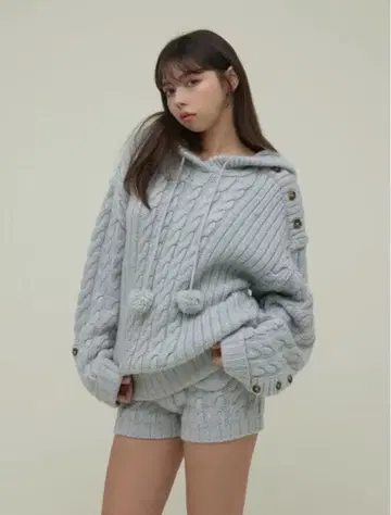 andmary Yara cable knit set up gray