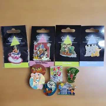 [디즈니] 구피 플루토 100주년 핀 배지 묶음 판매