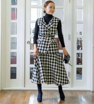 bluerea 블루레아 오리지널 트위드 베스트 체크 거의 미사용