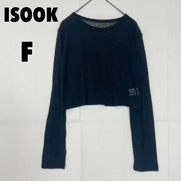 ISOOK 아이스 숏 기장 시어 니트탑 린넨 혼방