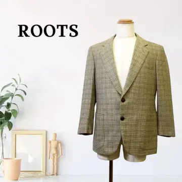 zG749 [ L ] ROOTS 테일러드 자켓 체크 무늬 패치 포켓