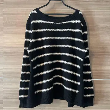 UNTITLED 빅 사이즈 보더 울 니트 스웨터 4