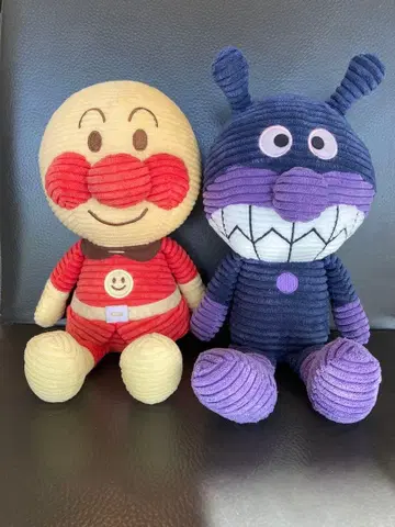 호빵맨 뮤지엄 한정판 봉제 인형 호빵맨 세균맨 세트