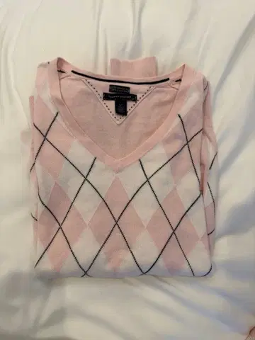 [ TOMMY HILFIGER ] 아가일 니트 S 사이즈 타미힐피거