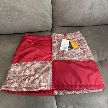 VIVA HEAT 패치워크 스커트 빨간색 다운 겨울