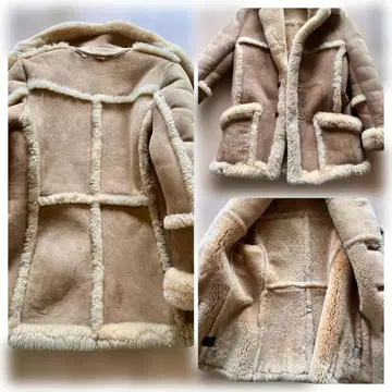 무스탕 롱 코트 베이지