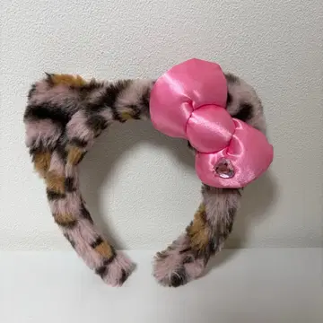 USJ 레오파드 무늬 키티 머리띠 핑크