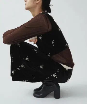 Aunt Marie's 플라워 자수 벨로아 내로우 스커트