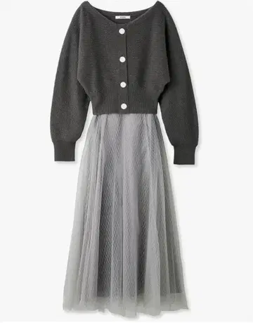 택 포함 새상품 스나이델 가디건 x 샤샤 스커트 세트