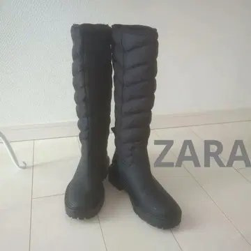 자라 나일론 퀼팅 부츠