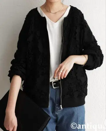 (눈에 띄는 얼룩 없음) 플라워 레이스 집업 자켓