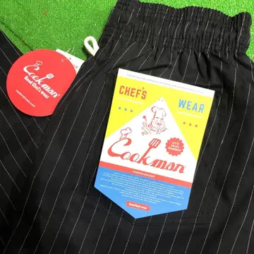 Cookman 쿠쿠만 핀스트라이프 패턴 셰프 팬츠 이지 팬츠 L