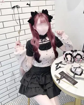 honey mew luv 암커버 포함 레이스 초커 상의