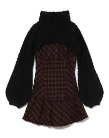 andmary Lulu 체크 세트 미니 드레스 레드