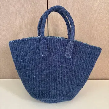 미사용 울 사이잘백 네이비 토트백