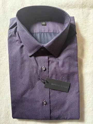 BANANA REPUBLIC 퍼플 다이아몬드 셔츠 L
